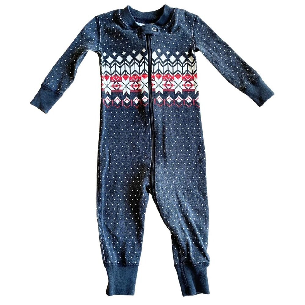 Hanna Andersson Baby‎ Zip Sleeper, Heritage Fairisle In Black - Sz 6-12 Months